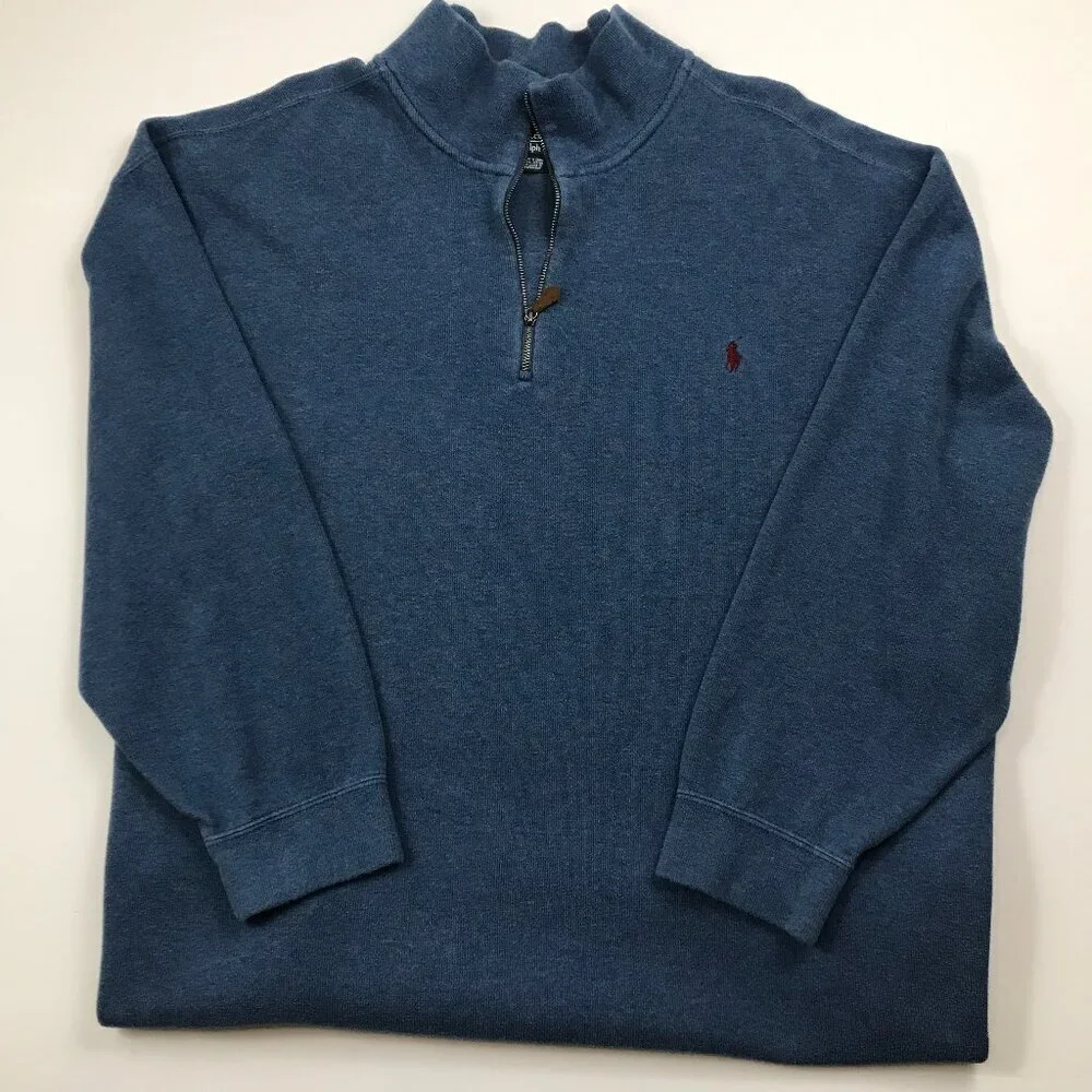 POLO RALPH LAUREN Men 100% Cotton 5XB - BIG Blue Logo Sweater - Picture 2 of 5